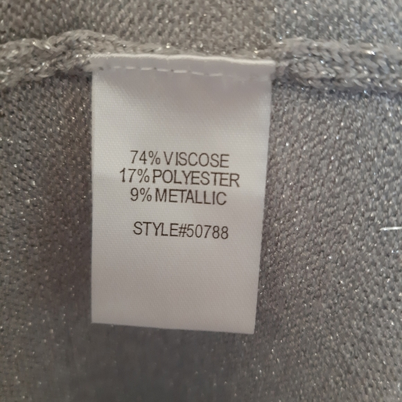 Samantha Brown Silver Metallic Knit Sweater - Picture 5 of 8